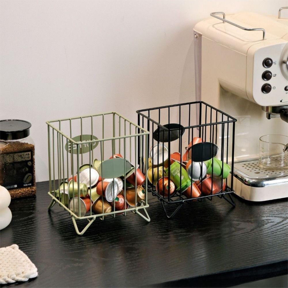 Durable Multicolor Coffee Pod Organizer Square Stationery Supplies Storage Rack Desk Organizer Storage Basket Home Decoration