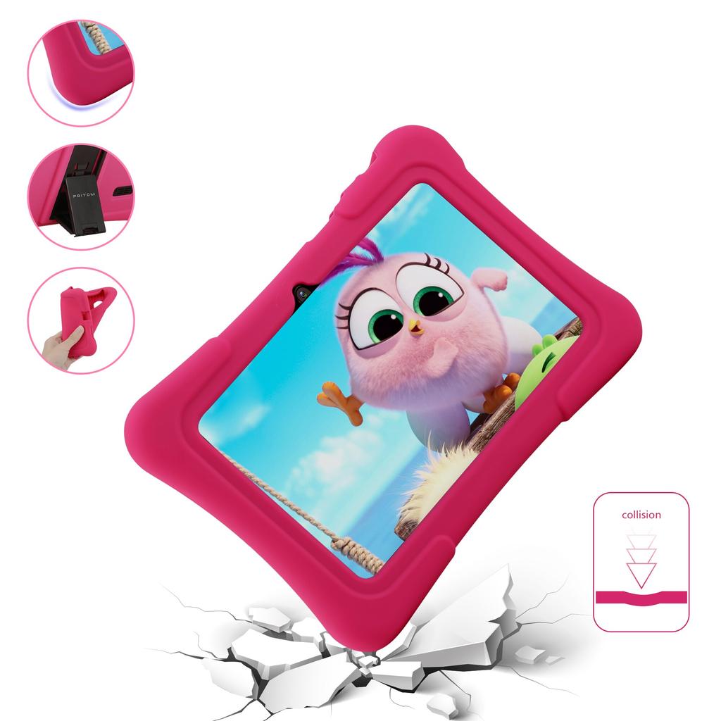 PRITOM 7 Zoll Kinder-Tablet Quad Core Android 10 32 GB WiFi Bluetooth Lernsoftware installiert