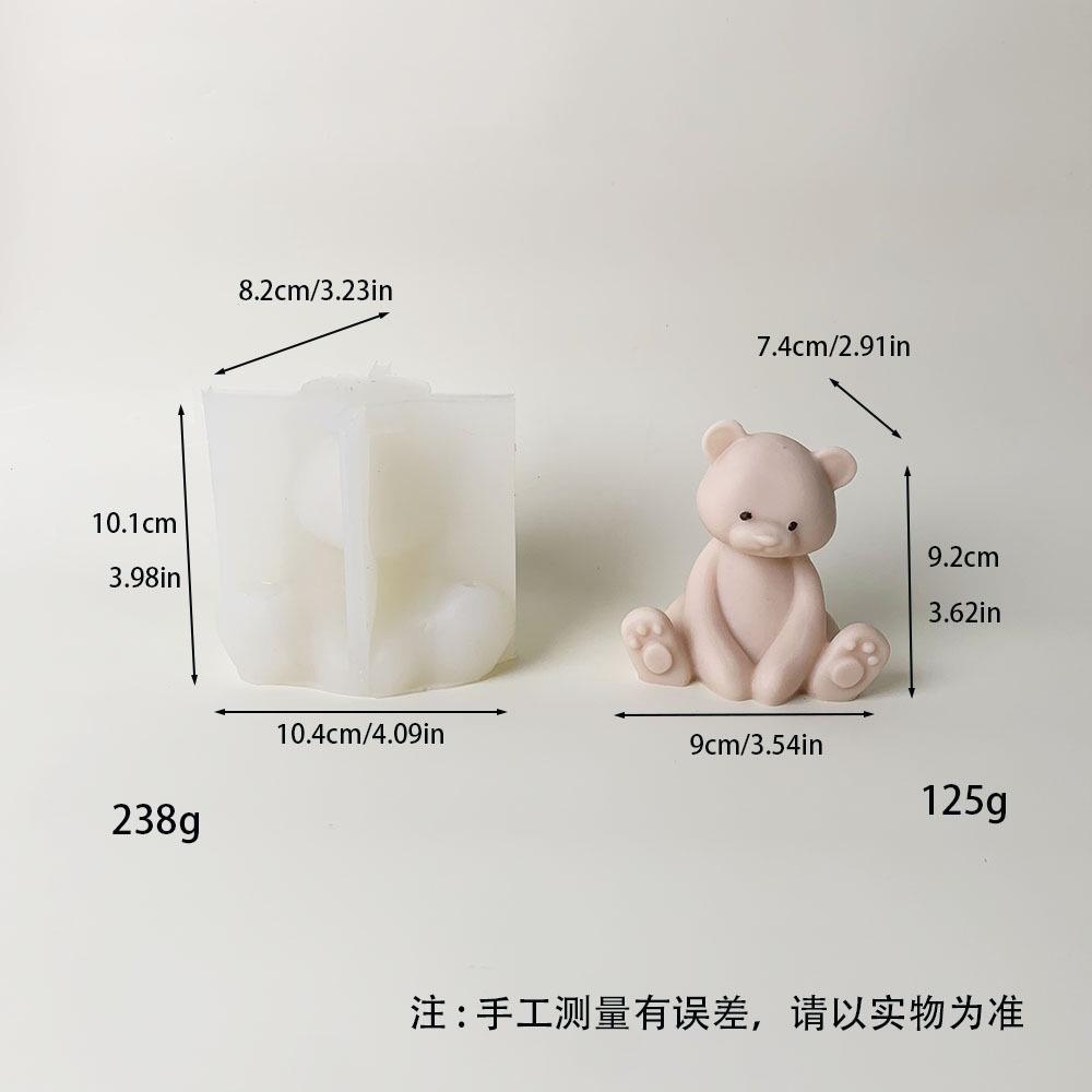 3D Cute Cartoon Bear Silicone Candle Mold Diy Handmade Soap Plaster Ice Cube Baking Mould Birthday Party Wedding Gift Making Kit