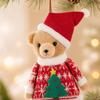 Cross-Border Christmas Decoration: Plush Teddy Bear Figurine Pendants and Ornaments