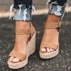 Womens Leisure Wedges Heeled Sandals Summer New Party Platform High Heels Shoes Serpentine Design Comfortable