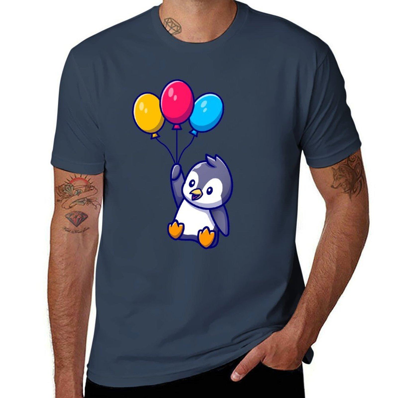 Cute Penguin (Black) Tshirt Summer Fashion Casual Tee Shirt S