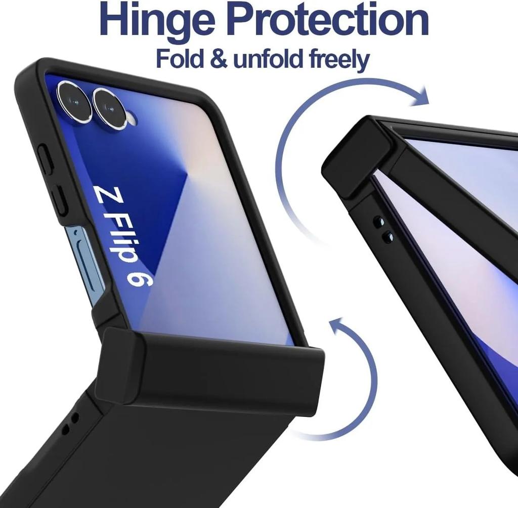 Hinge Protective Solid Color Shockproof Folding Phone Case For Samsung Z Flip 7 6 5 4 3 ZFlip7 Flip6 Flip5 5G Hard PC Slim Cover