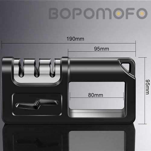 BOPOMOFO Knife Sharpener, Sharpener with Tungsten Steel Whetstone, Finishing Sharpening, Convenient 3-Level Sharpening System, Easy Sharpening, Non-Sl