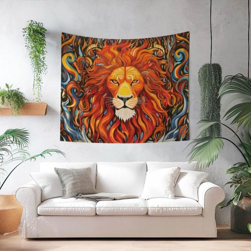 

Colorful Lion Tapestry Perfect for Bold Artistic Unique Home Decor with Vibrant Charm and Exotic Appeal 74x94cm(29x37in)