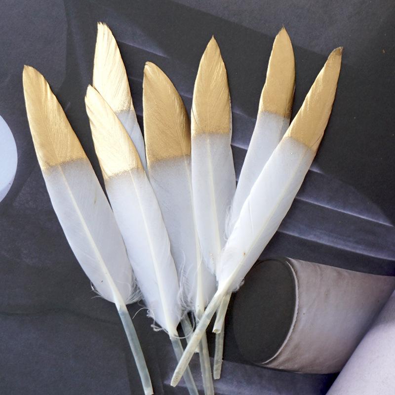 Golden Feather Decoration Handicraft Shooting Props Background Spray Gold Feather Decoration Material