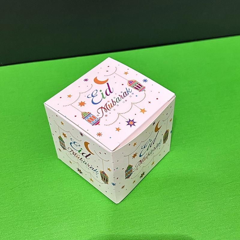 10pcs Eid Mubarak Gift Box Candy Storage Organizers Guest Party Gift  for Candy Biscuits Chocolate Cookie Wrapping X3UC
