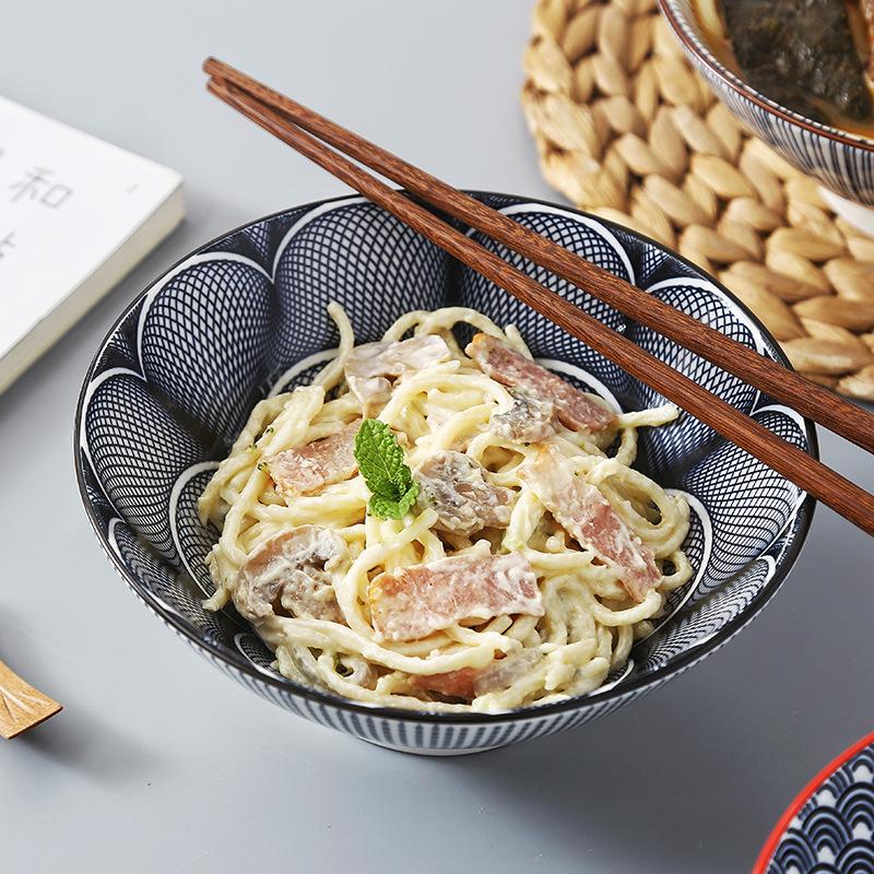 7 Inch Japanese Ramen Bowl Ceramic Under Glaze Creative Noodle Soup Bowl for Home Restaurant