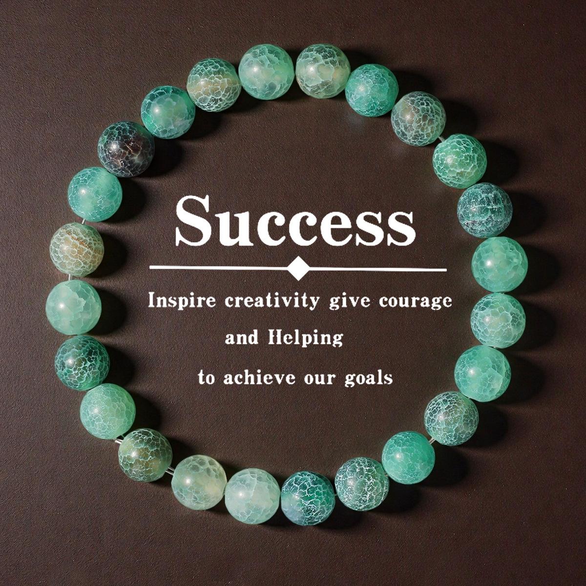 JYL TS Bracelet Unisex  Beads Design Brings Vintage Luck L1911-Weathered Agate cg синий