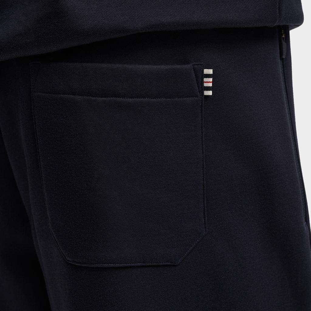 Fila Heritage Fleece Lined Classic Logo Comfortable Casual Versatile Cuffed Knit Sports Pants Men Bottoms Legendary-Blue F11M548608FNV