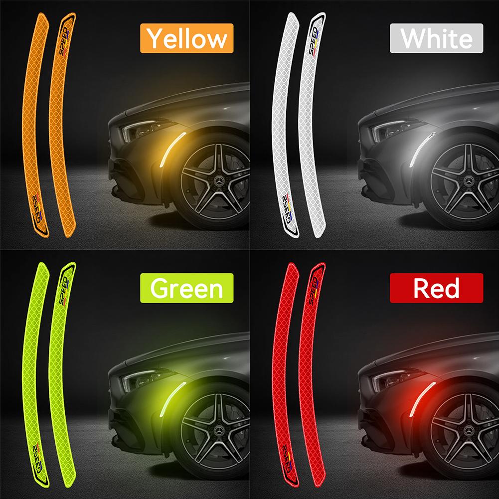 2Pcs Reflective Car Wheel Arches Safety Warning Sticker Mark Car Stickers Tape Reflective Strips Exterior Accessories