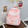 Cartable Nouveau Sac à Dos à Pois en Dentelle Coréen Léger Polyvalent Décontracté Grande Capacité Mode Sac à Dos pour Étudiant Trajet Scolaire