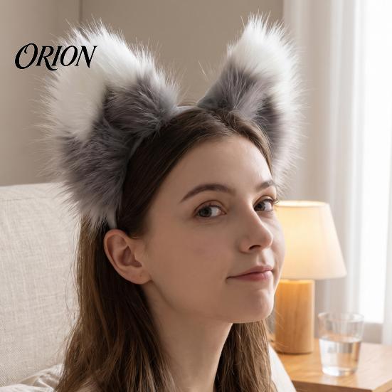 Soft Plush Wolf Ears Fluffy Fox Headband for Costume Party, 3D Ear Realistic Women Hair Accessories, Decorative Hairband Girls Party Dress Up