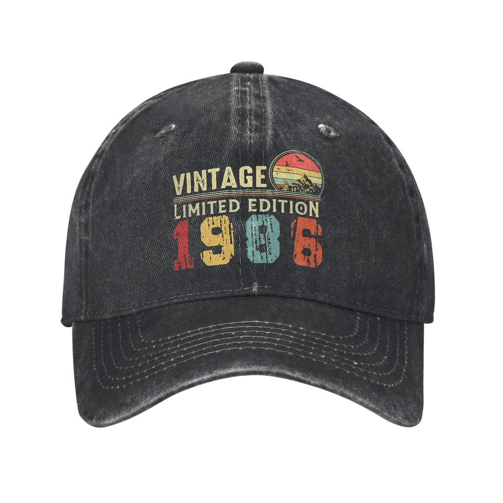 Born in 1986 vintage age 40 years old funny 40th birthday Headwear Baseball Cap Men Women Daily  Caps Hat Adjustable Trucker Hat