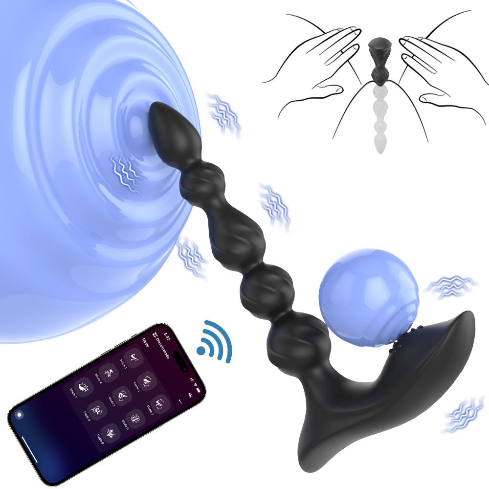 APP Control Anal Vibrator for Men Prostate Massager Butt Plug Anal Balls Adult Sex Toys for Women Male Gay Masturbator Toy