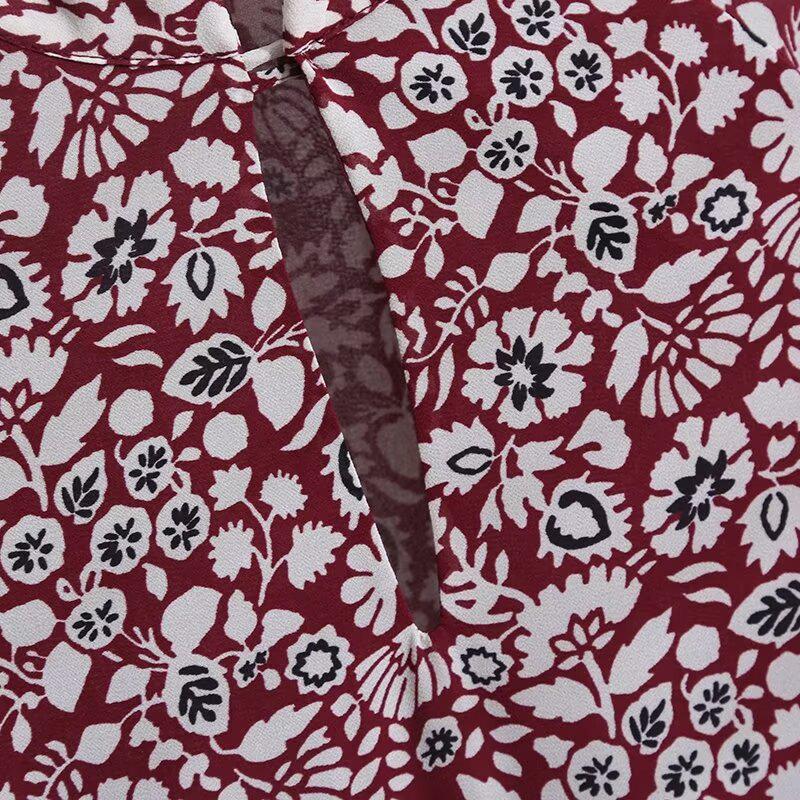 Spring 2025 Women's Casual Floral Print Long-Sleeve Dress