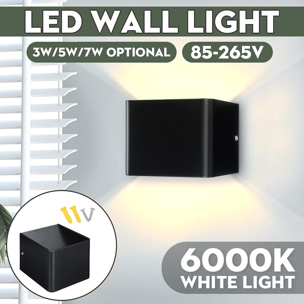 Doersupp 2X Warm White Led Wall Lamp COB LED Aluminium Modern Sconce Stair Wall Light Stair Fixture Living Room Bedroom Hotel Art Decor