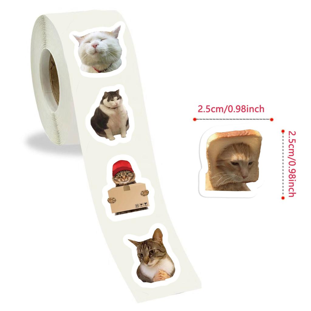 500Pcs Animal Cats Decorative Stickers for Scrapbooking Photo Album Self Adhesive Sealing Labels for Chritstmas Wedding