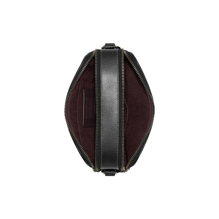 New COACH Graham PVC Cow Leather Patchwork Camera Bag Shoulder Bag Crossbody Bag Medium Size Unisex Gray & Black CF484-QBBK