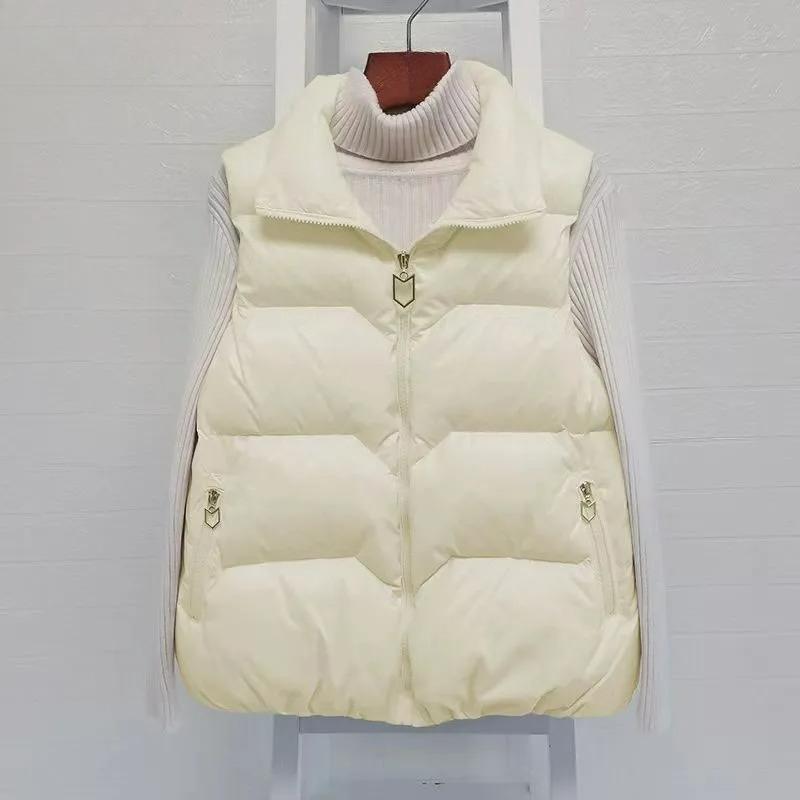 Black Down Cotton Vest Women's Short Autumn and Winter Korean Version of The Loose Vest Vest Waistcoat Jacket Trend