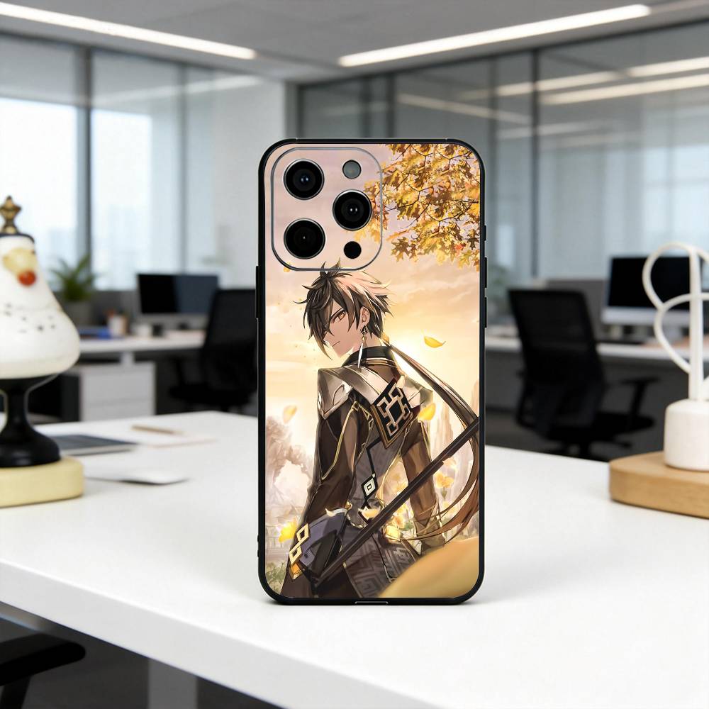 

G-Genshin Z-Zhongli-GIZ I-Impact Phone Case For iPhone 17, 16,15,14,13,12,11 Plus,Pro Max, Others Soft Black Cover iPhone15pro