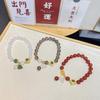 Guofeng Design Natural Agate Bracelet Diy Chalcedony Bracelet Antique Temperament Retro Hanfu Accessories