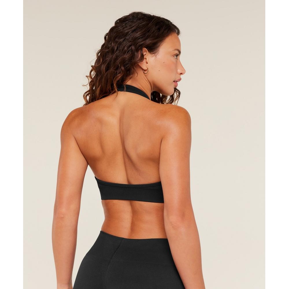 Gymshark Steel Seamless Halter Neck Bra Gs Black B6b7d Bb2j