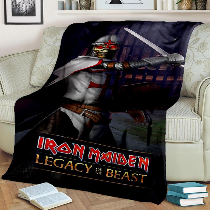 HD I-Iron Maiden Heavy Metal Band 3D Blanket,Soft Throw Blanket for Home Bedroom Bed Sofa Picnic Travel Office Cover Blanket Kid