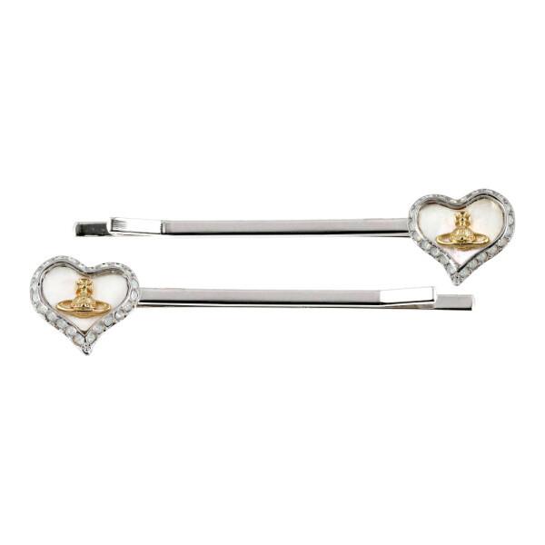 

Vivienne Westwood Petra Heart Bobby Pin Hair Clip 67030018 02p556 one size