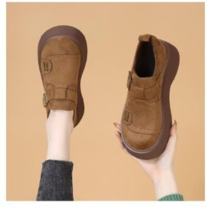 A New Style of Fashionable Shoes for The Lazy, Soft-soled, Height-increasing, Thick-soled Retro Single Women's Shoes
