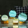 Modern Crystal Glass Table Lamp 10cm Christmas Ocean Ripple Wave Wireless Touch Sensor Rainbow Planet Star Night Light