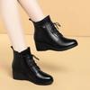 Mother Shoes Winter Women's Wedge-heeled Short Boots Plus Velvet Martin Boots Middle-aged and Elderly Boots Comfortable Cotton Shoes