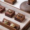 Solid Wood Jewelry Displays Rack Square Rings Trinket Showcase Stand Counter Ring Jewellery Show Holder Live Stream Display Prop