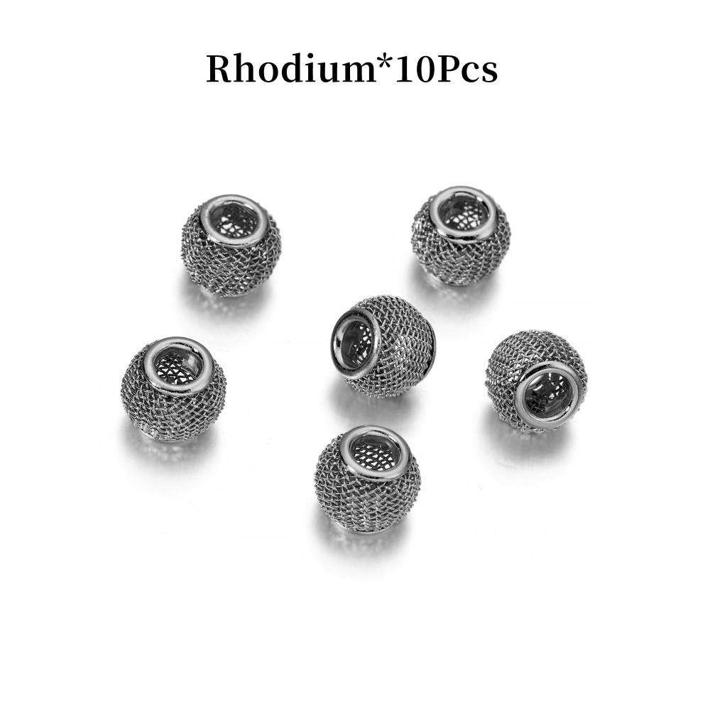 

10pcs/lot 10*12mm Metal Mesh Bead Big Large Hole Spacer Beads for DIY European Charms Bracelet Jewerlry Findings Supplies 10x12mm