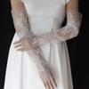 Stretchable Lace Adorned Wedding Arm Cover Fingerless Gloves For Vintage Parties And Receptions