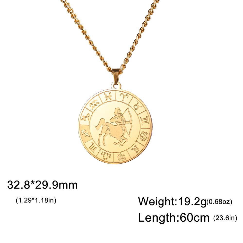 My Shape 12 Constellation Necklace Gothic Zodiac Pendant Chain Women Men Leo Aries Virgo Capricorn Birthday Jewelry Wholesale