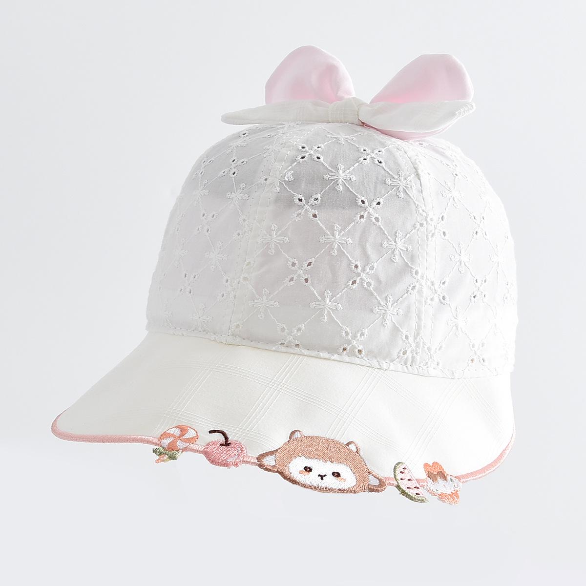 

Adjustable Cartoon Baby Sun Bucket Hat - Windproof & UV Protection 46-48 cm белый