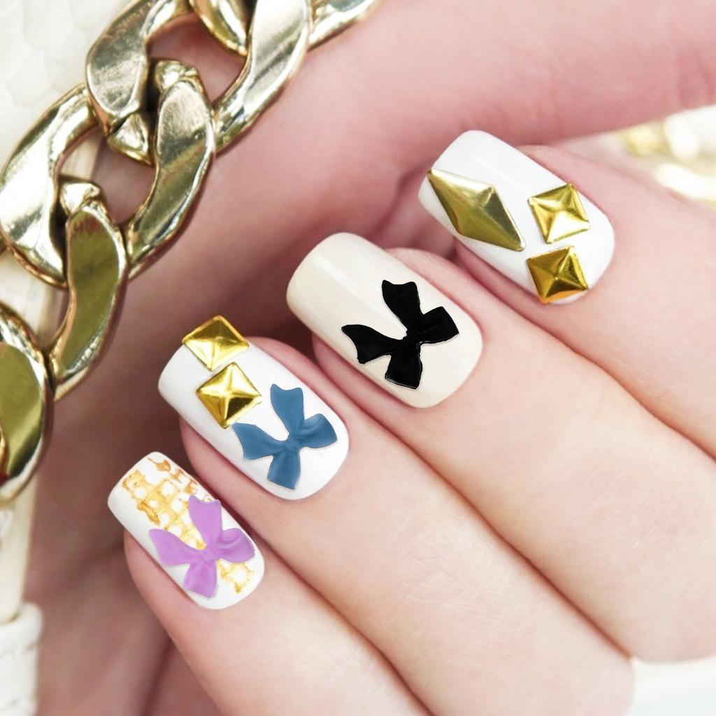 30Pcs Elegant Bow Nail Charms Resin Nail Art Decorations Long Wearing Easy Application for Natural Fake Nails Manicure Ornaments
