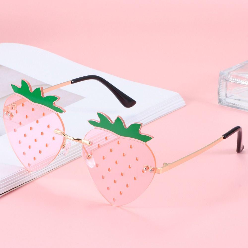 Street Snap Клубничные солнцезащитные очки Костюм на Хэллоуин Y2K Оттенки Рождественские украшения розовый