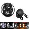 Universal 7.5" Round Head Light for Cafe Racer Bobber Honda 7inch LED Motorcycle Headlight