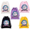 Pokemons Canvas Drawstring Bags Anime Figures Pikachu Eevee Gengar Cartoon Print Handbags Kids Birthday Party Candy Gift Bag