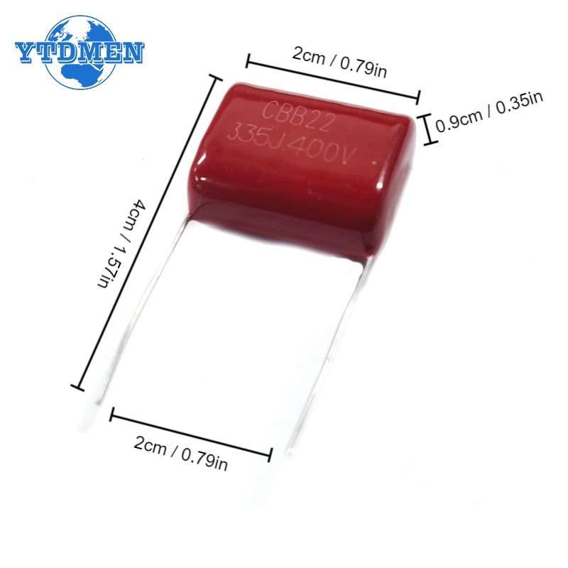 10/20PCS 400V CBB Capacitors 335J 3.3uF/3300nF P20mm Polypropylene Film Capacitor Kit