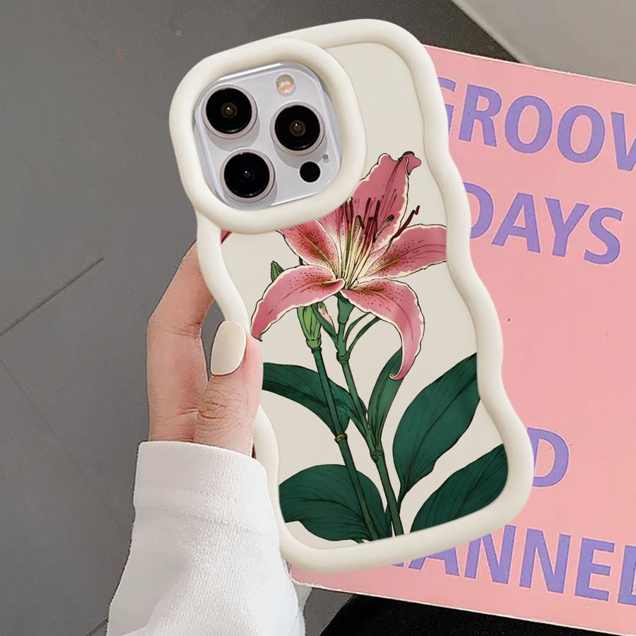 Soft Phone Cover Case for iPhone 16 Pro Max 13 12 XR 11 14 8 15 Plus 17 Air Simple Floral