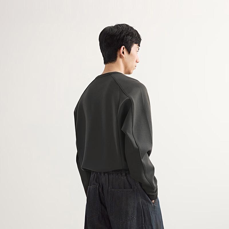 Herren Locker Geschnitten Rundhals Langarm Pullover Sweatshirt