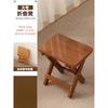 Household Foldable Horse Stool, Solid Wood Wear-resistant Low Stool, Comfortable Sitting Bench for Indoor Use