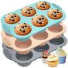 3/6 Pièces Moule à Muffins en Silicone 6 Cavités Plaque de Cuisson Antiadhésif Moule à Muffins Gâteau Résistant à la Température Outils de Cuisson Cupcake Biscuit