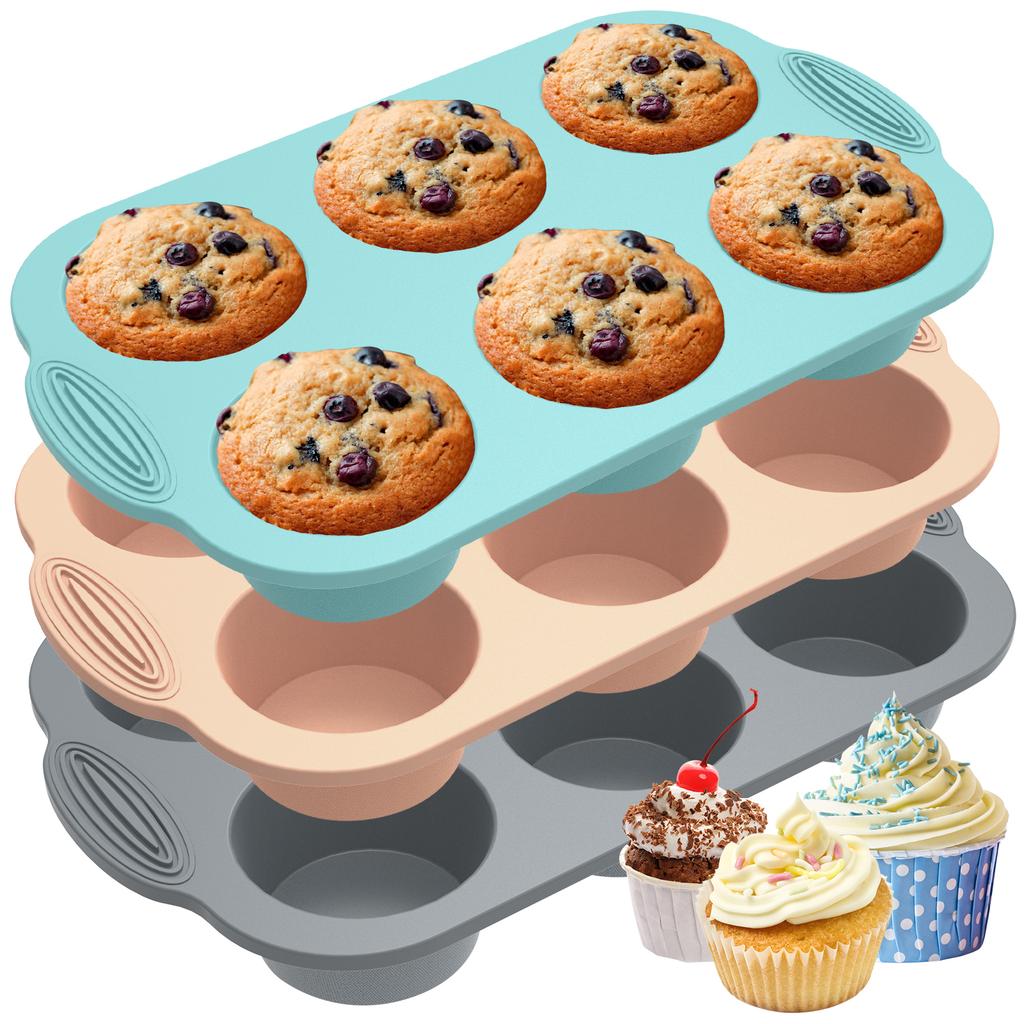2/3Pcs Silicone Cake Mold 6/12 Holes Baking Tray Non-Stick Muffin Mould Foldable Cupcake Baking Tin DIY Cake Kitchen Accessories
