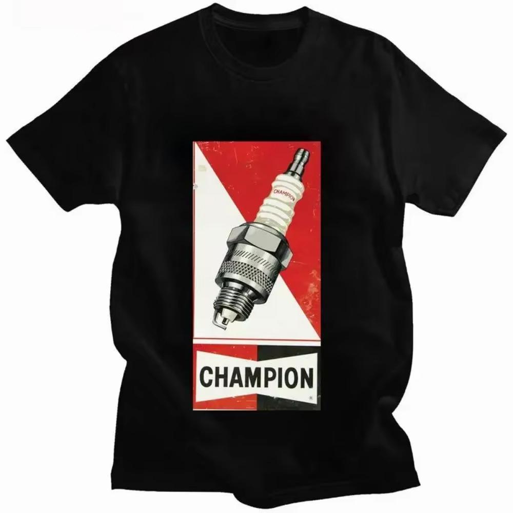 

Vintage V8 Engine Spark Plug T Shirt Men Summer Short-sleev Tshirt Tops Power Supply DIY T-shirts streetwear XXXXXL чёрный