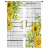 Sonnenblume Blume Schmetterling Holzbrett Tüll Vorhänge für Wohnzimmer schiere Vorhang für Schlafzimmer Küche Jalousien Voile Vorhänge