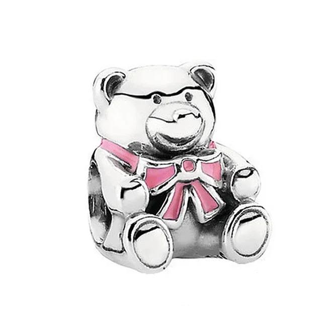 New Fashion Love Heart Bear Pig Butterfly Cake Pink Series Beads Fit Charms Bracelets Women DIY Jewelry Gift